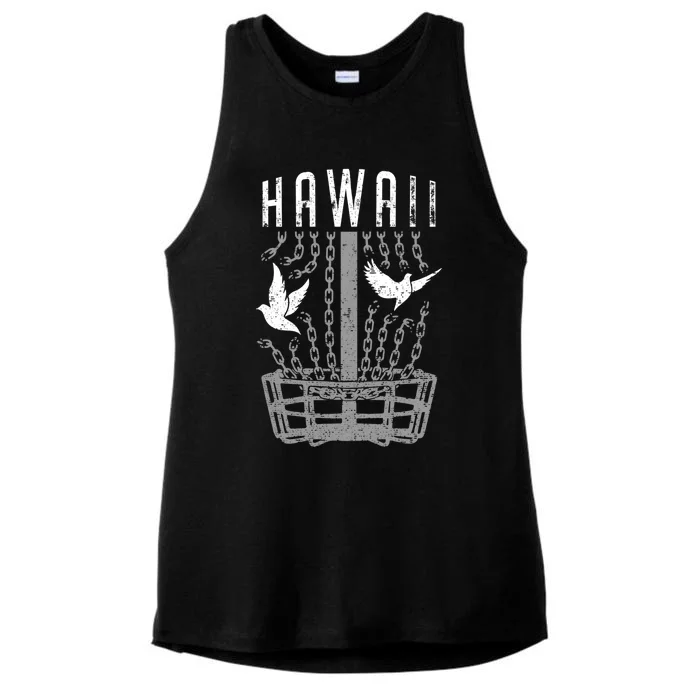 Hawaii Disc Golf Player Breaking Chains Birdie Gift Ladies Tri-Blend Wicking Tank