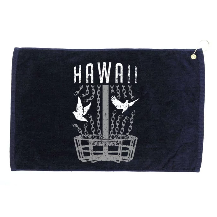 Hawaii Disc Golf Player Breaking Chains Birdie Gift Grommeted Golf Towel