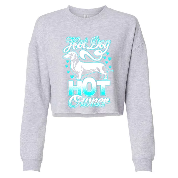 Hot Dachshund Gift Cropped Pullover Crew