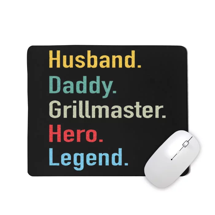 Husband Daddy Grillmaster Hero Legend BBQ Daddy BBQ Chef Mousepad