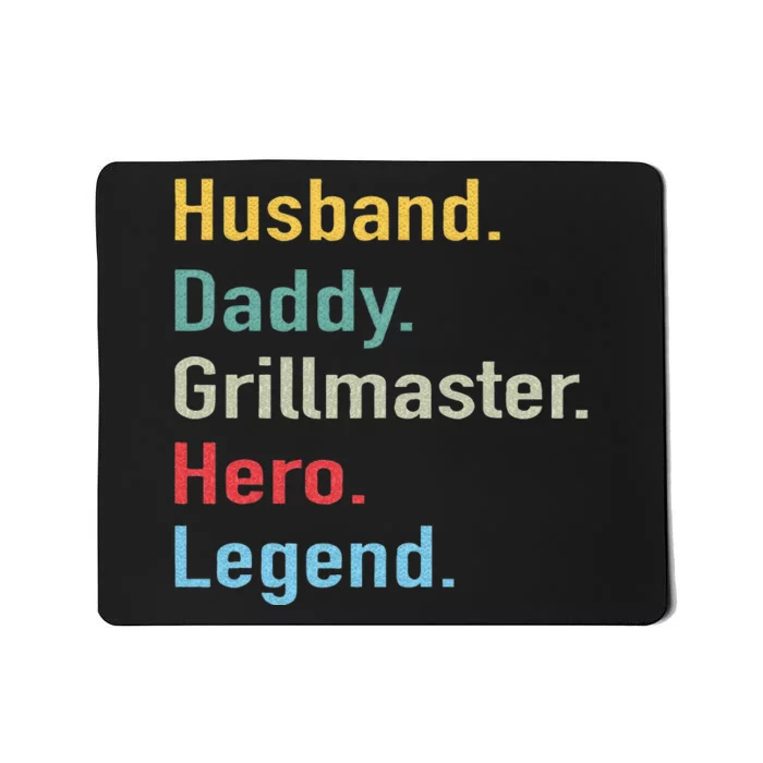 Husband Daddy Grillmaster Hero Legend BBQ Daddy BBQ Chef Mousepad