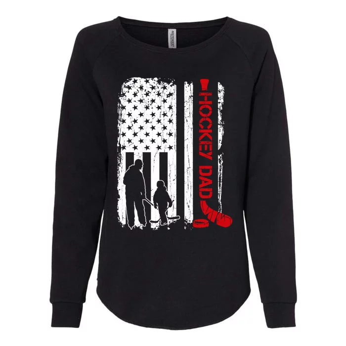 Hockey Dad Gift Hockey American Flag Gift Womens California Wash Sweatshirt