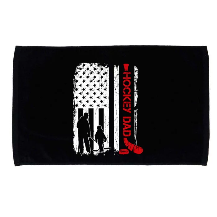 Hockey Dad Gift Hockey American Flag Gift Microfiber Hand Towel