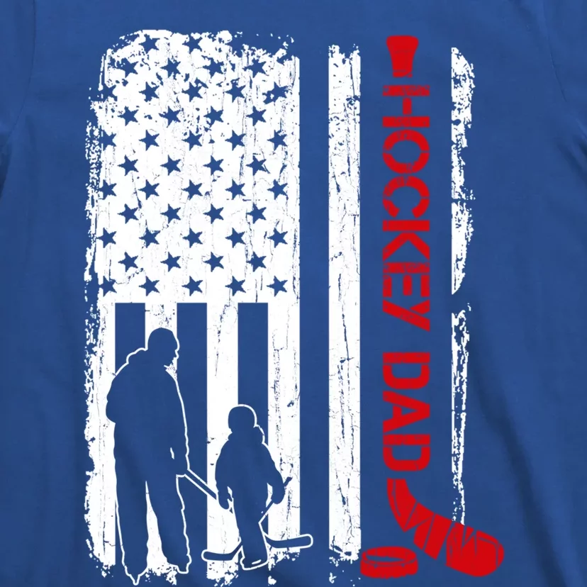 Hockey Dad Gift Hockey American Flag Gift T-Shirt