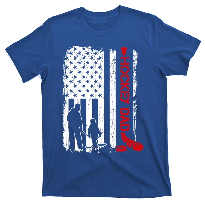 Hockey Dad Gift Hockey American Flag Gift T-Shirt