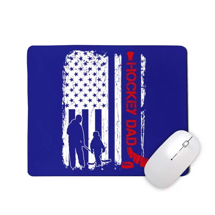 Hockey Dad Gift Hockey American Flag Gift Mousepad