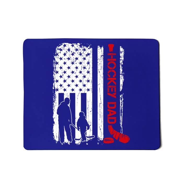 Hockey Dad Gift Hockey American Flag Gift Mousepad