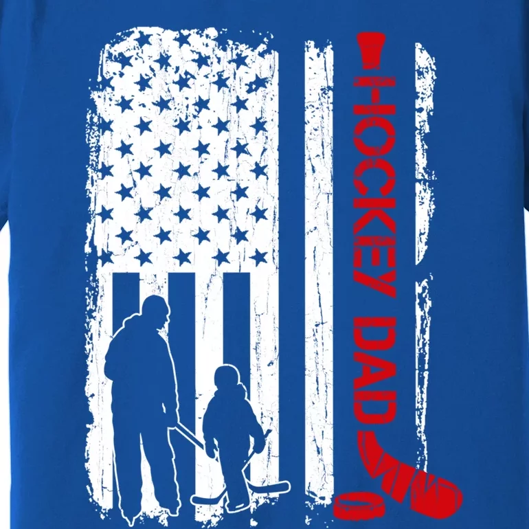 Hockey Dad Gift Hockey American Flag Gift Premium T-Shirt