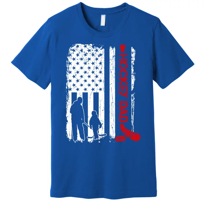 Hockey Dad Gift Hockey American Flag Gift Premium T-Shirt