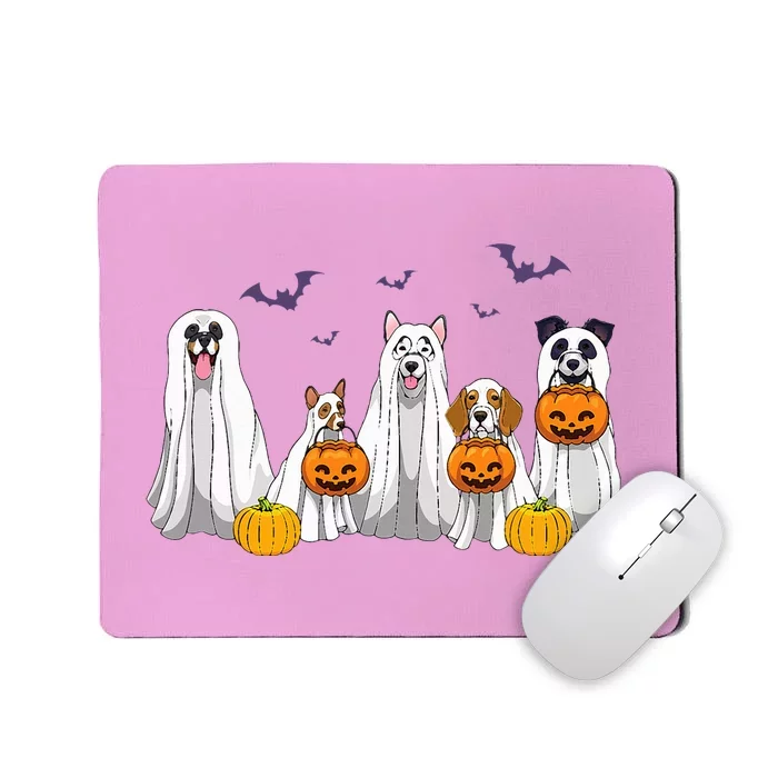 Halloween Dogs Ghost Pumpkins Spooky Mousepad