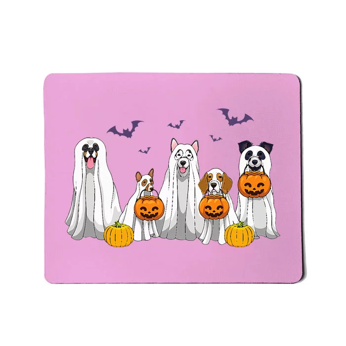 Halloween Dogs Ghost Pumpkins Spooky Mousepad