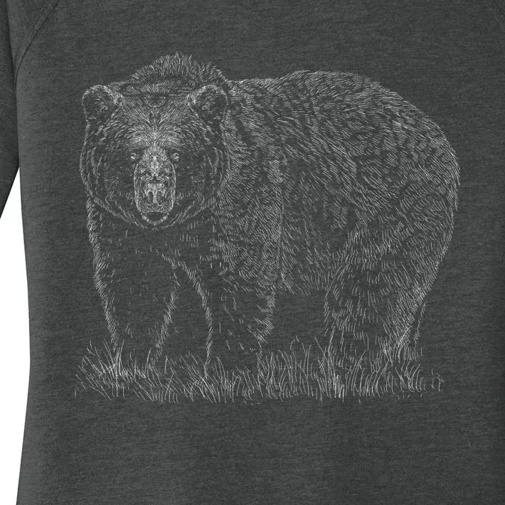 Hand Drawn Grizzly Bear Women's Perfect Tri Tunic Long Sleeve Shirt