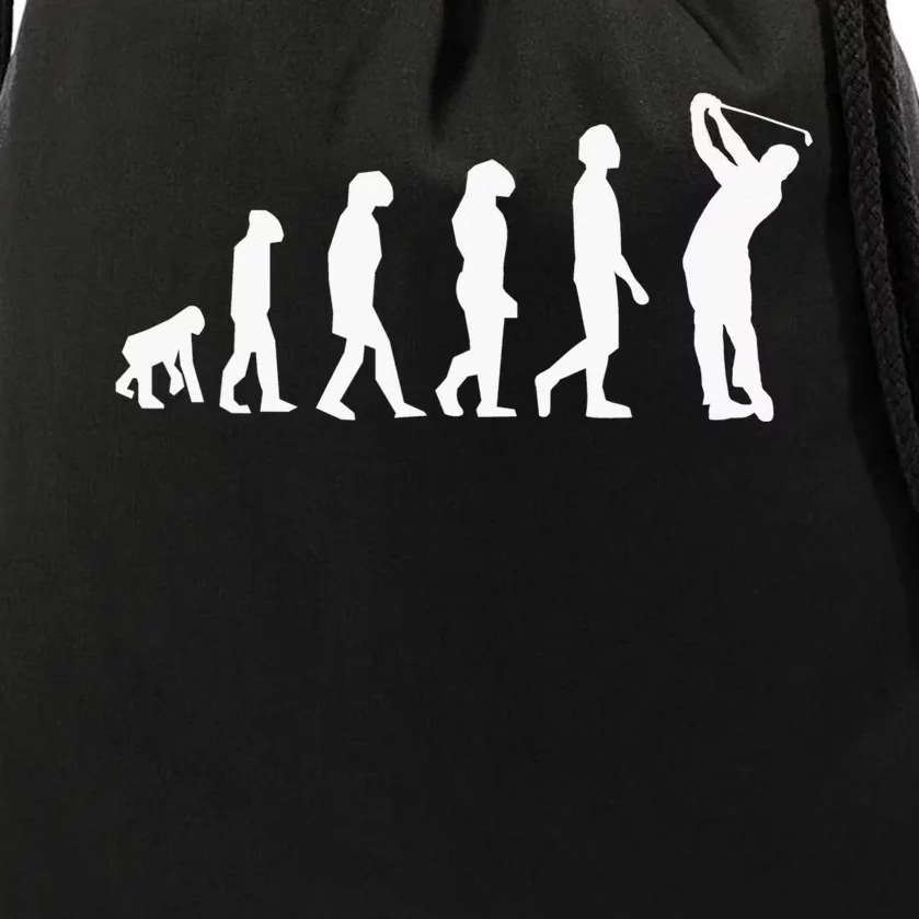 Human Disc Golf Evolution Retro Frisbee Golfer Disc Golfing Drawstring Bag