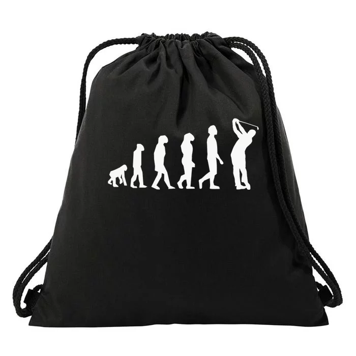 Human Disc Golf Evolution Retro Frisbee Golfer Disc Golfing Drawstring Bag