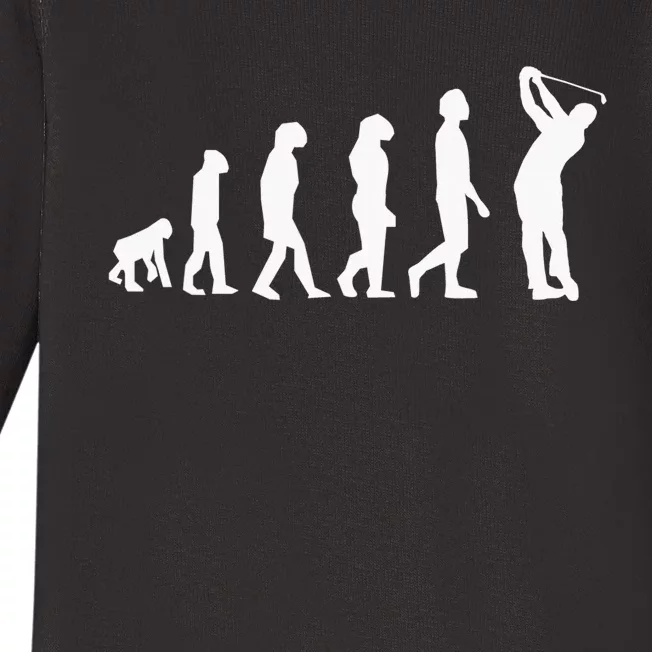 Human Disc Golf Evolution Retro Frisbee Golfer Disc Golfing Baby Long Sleeve Bodysuit