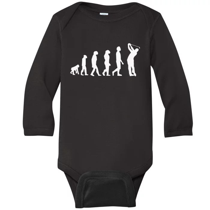 Human Disc Golf Evolution Retro Frisbee Golfer Disc Golfing Baby Long Sleeve Bodysuit