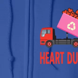 Heart Dumper Garbage Truck Valentines Day Gift Full Zip Hoodie