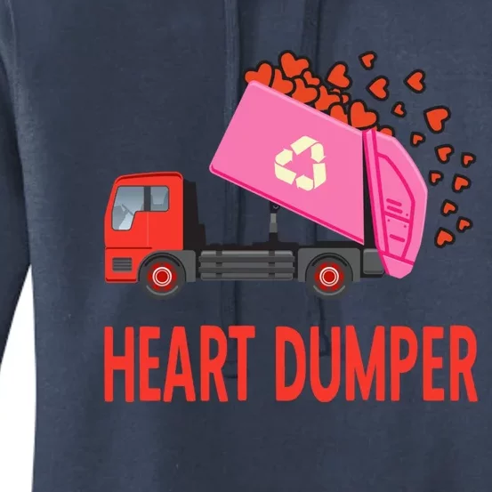 Heart Dumper Garbage Truck Valentines Day Gift Women's Pullover Hoodie