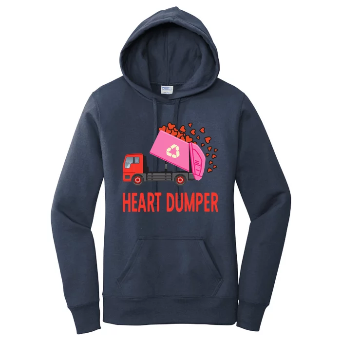 Heart Dumper Garbage Truck Valentines Day Gift Women's Pullover Hoodie