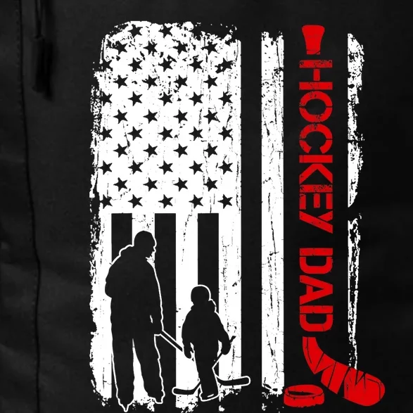 Hockey Dad Gift Hockey American Flag Daily Commute Backpack