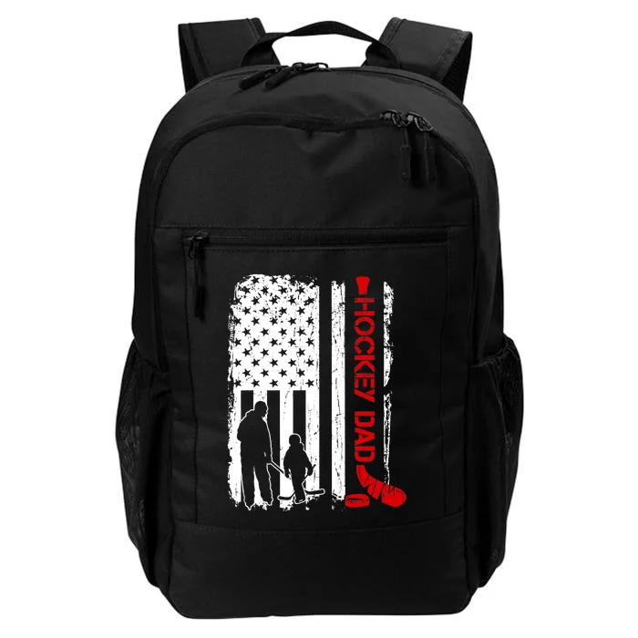 Hockey Dad Gift Hockey American Flag Daily Commute Backpack