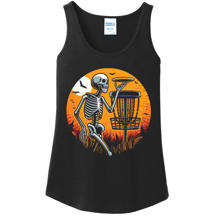 Halloween Disc Golf Disc Golfer Women Ladies Essential Tank