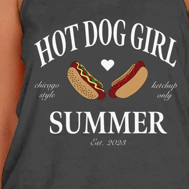 Hot Dog Girl Summer Women's Knotted Racerback Tank