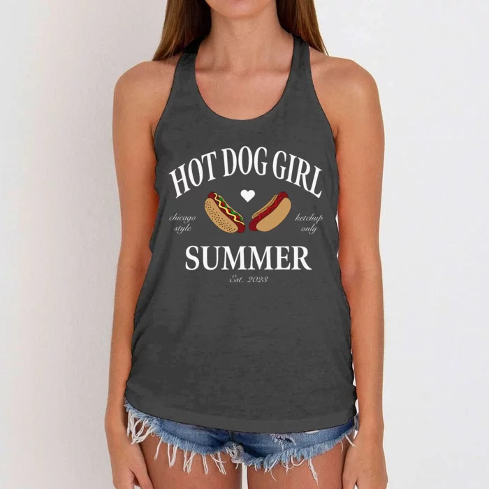 Hot Dog Girl Summer Women's Knotted Racerback Tank