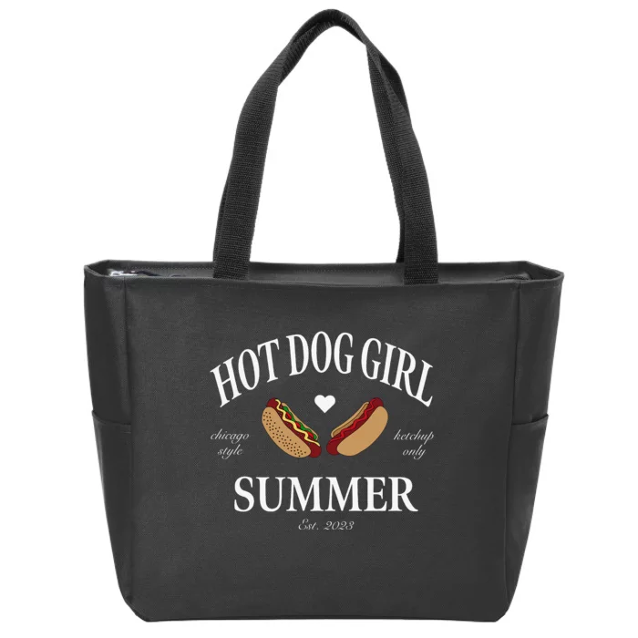 Hot Dog Girl Summer Zip Tote Bag