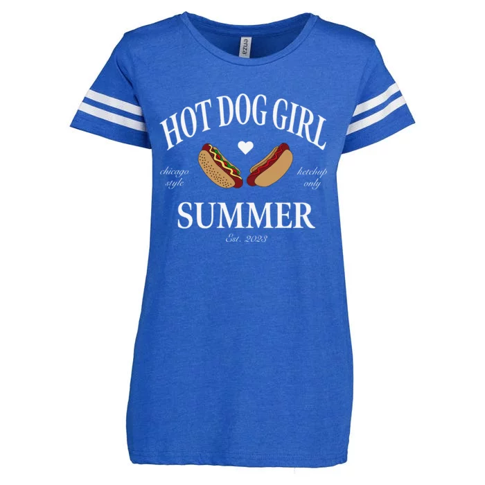 Hot Dog Girl Summer Enza Ladies Jersey Football T-Shirt