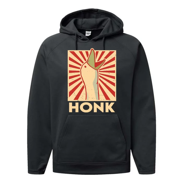 Honk Dangerous Goose Funny Badass For Goose Gamers Performance Fleece Hoodie