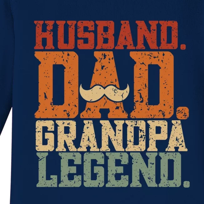 Husband Dad Grandpa Legend Cute Gift Funny Dad Gift Baby Long Sleeve Bodysuit