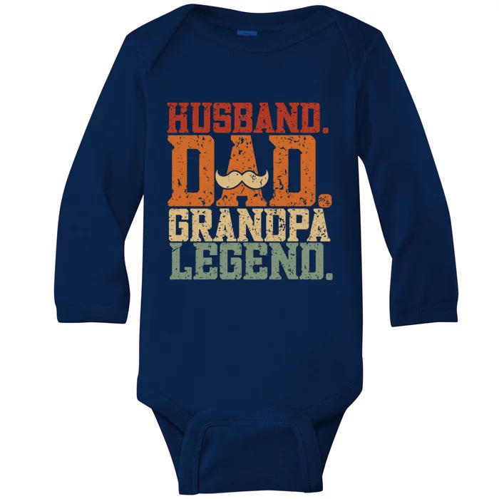 Husband Dad Grandpa Legend Cute Gift Funny Dad Gift Baby Long Sleeve Bodysuit