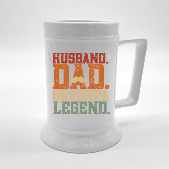 Husband Dad Grandpa Legend Cute Gift Funny Dad Gift Front & Back Beer Stein