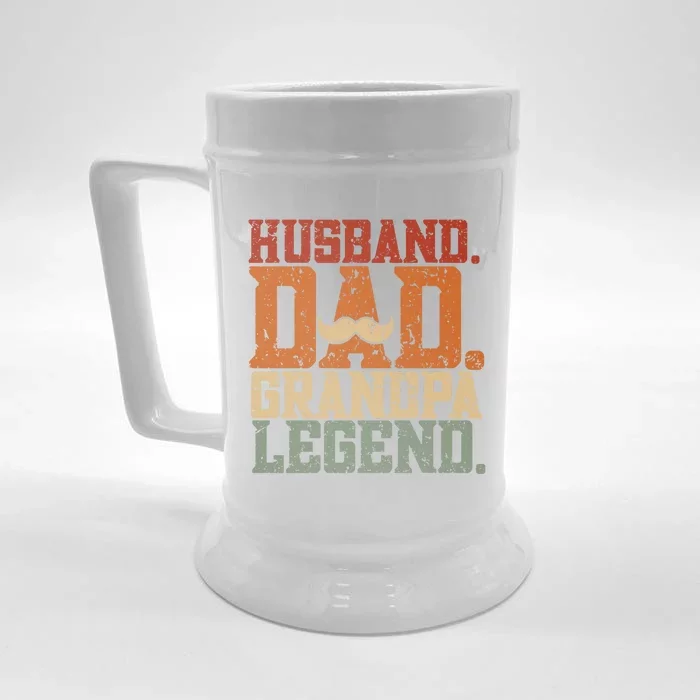 Husband Dad Grandpa Legend Cute Gift Funny Dad Gift Front & Back Beer Stein