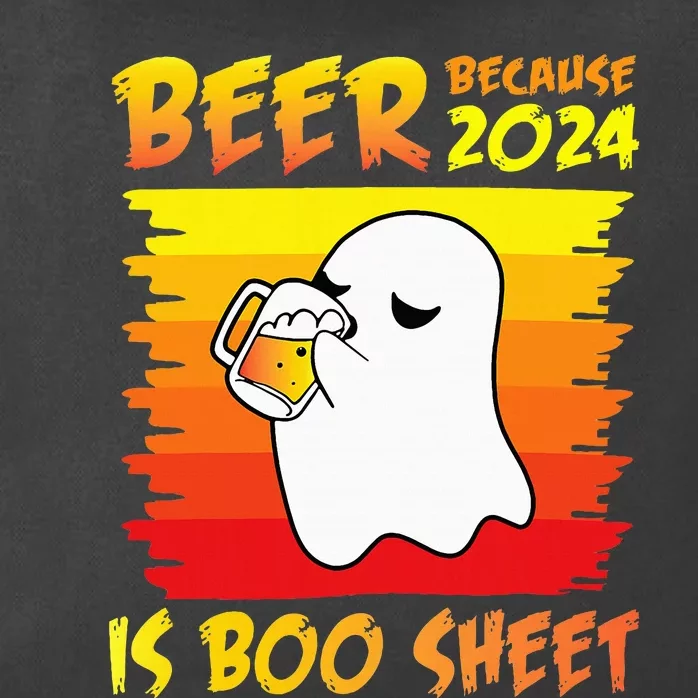 Halloween Day Ghost Drinking Beer Because 2024 Is Boo Sheet Zip Tote Bag