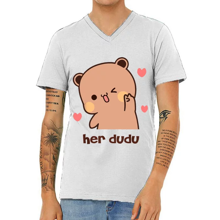 Her Dudu Gift Dudu And His Bubu V-Neck T-Shirt