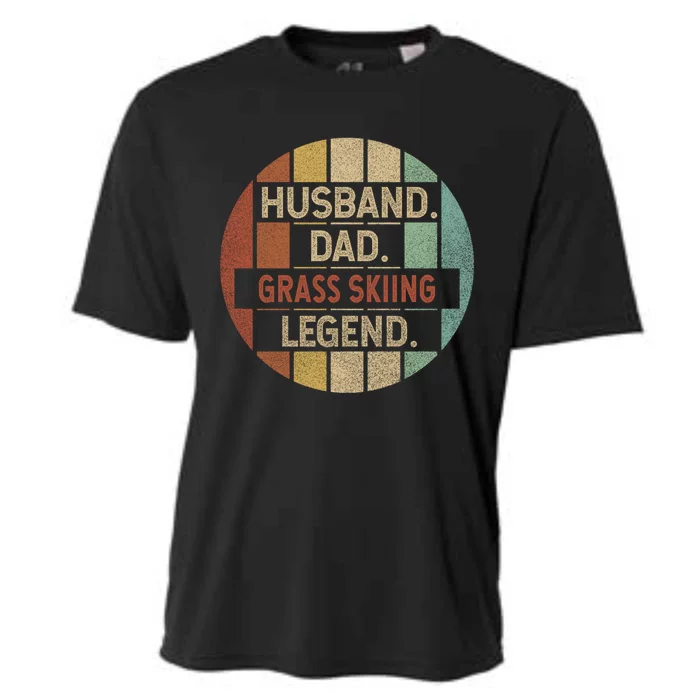 Husband Dad Grass Skiing Legend Vintage Gift Cooling Performance Crew T-Shirt