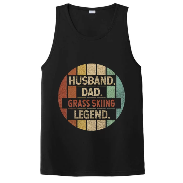 Husband Dad Grass Skiing Legend Vintage Gift Performance Tank