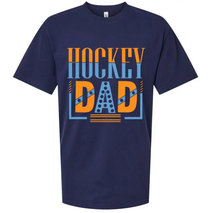 Hockey Dad Gift Fathers Day Cool Gift Sueded Cloud Jersey T-Shirt