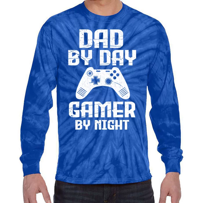 Humorous Dad Gaming Fathers Day Gift Gamer Dad Jokes Gift Tie-Dye Long Sleeve Shirt