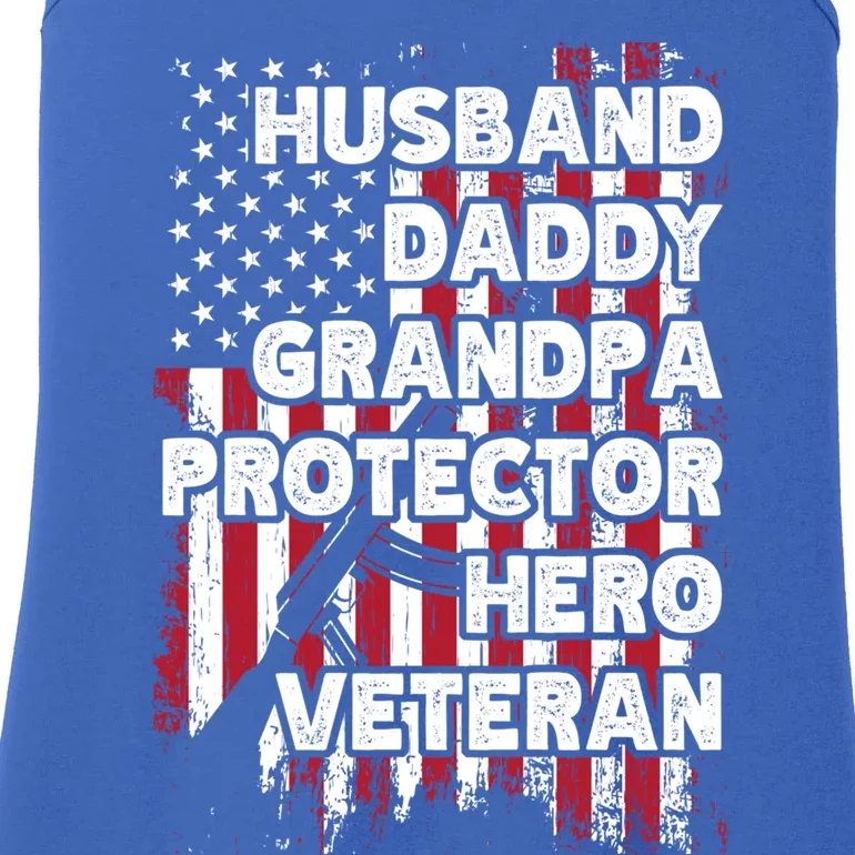 Husband Daddy Grandpa Protector Hero Veteran Cute Gift Ladies Essential Tank