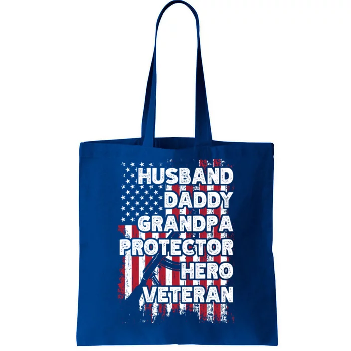 Husband Daddy Grandpa Protector Hero Veteran Cute Gift Tote Bag