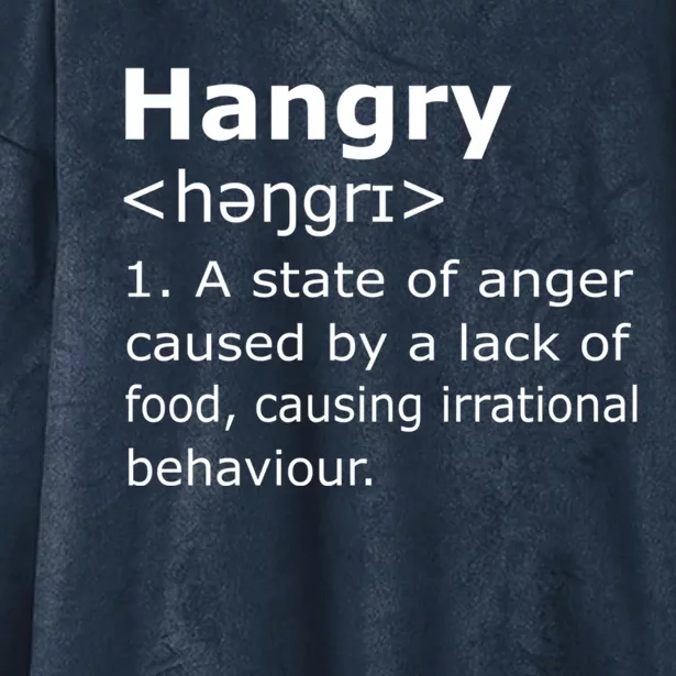 Hangry Definition Gift Hooded Wearable Blanket