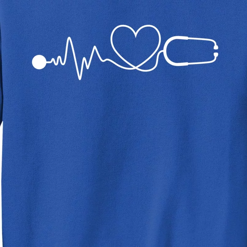 Hospital Doctor Gift Nurse Medic Stethoscope Heartbeat Line Cute Gift Tall Sweatshirt