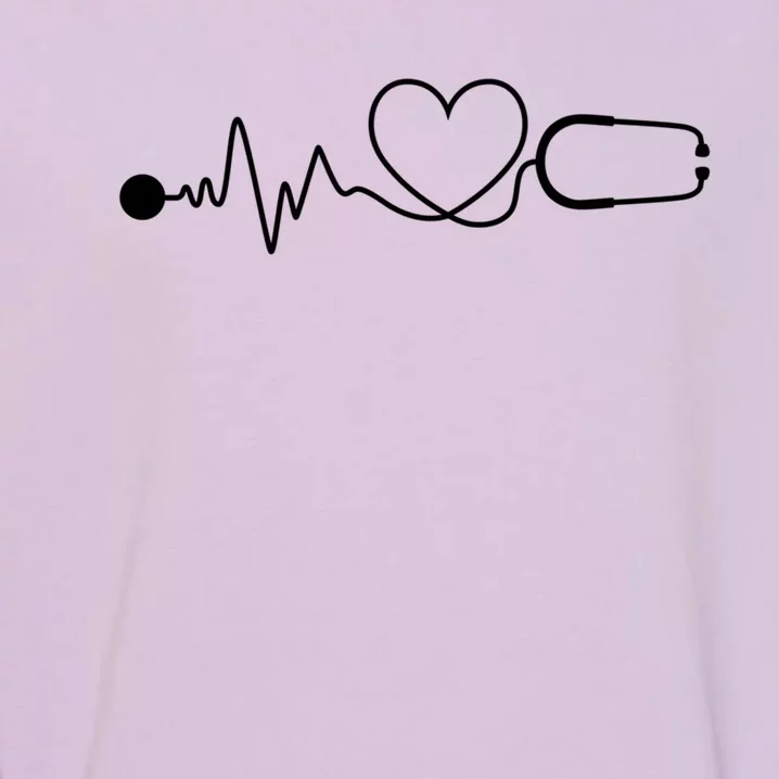 Hospital Doctor Gift Nurse Medic Stethoscope Heartbeat Line Cute Gift Garment-Dyed Sweatshirt