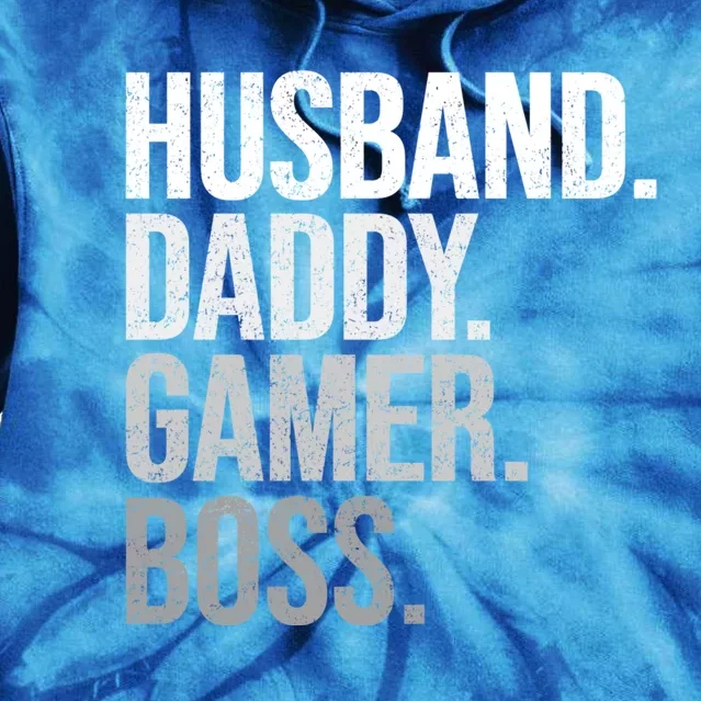 Husband Daddy Gamer Boss Video Gaming Dad Cool Fathers Cool Gift Tie Dye Hoodie