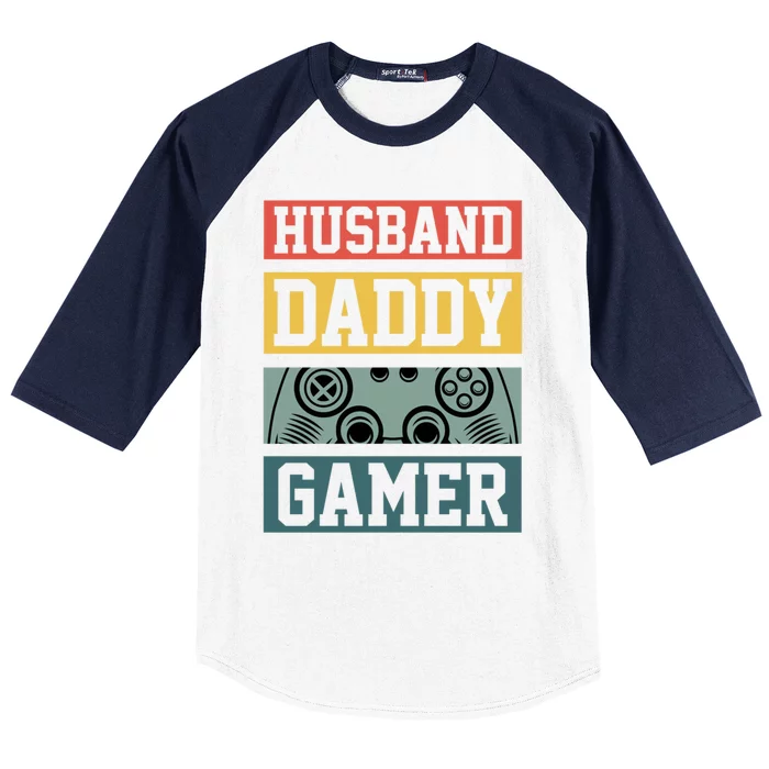 Husband Daddy Gamer Funny Cute Unique Best Cool Gamer Dad Gift Baseball Sleeve Shirt