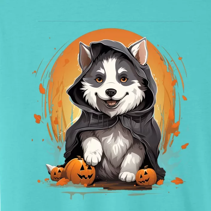 Husky Dog Ghost Funny Halloween Pumpkin For Dog Lovers Gift ChromaSoft Performance T-Shirt