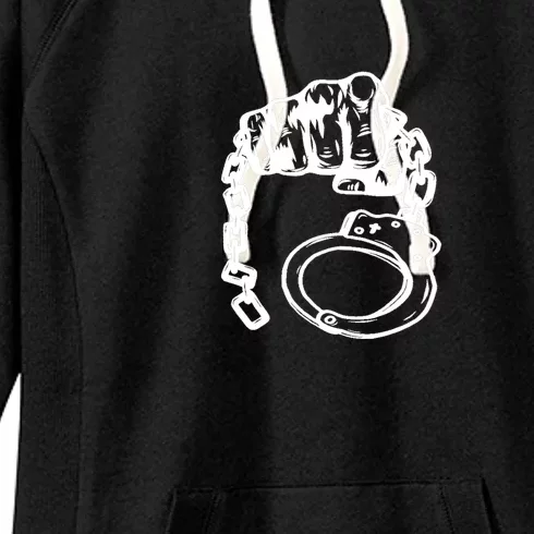 Hand Drawn Handcuff Fist Women's Fleece Hoodie